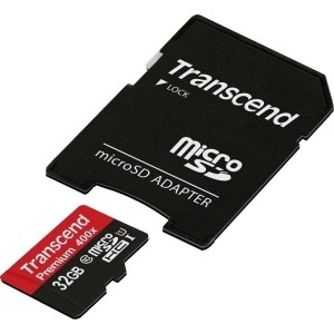 Transcend Premium 400x microSDHC 32GB U1 with Adapter