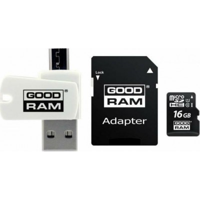 GoodRAM M1A4 microSDHC 16GB U1 with Adapter and OTG Card Reader