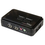 StarTech 2 Port Black USB KVM Switch Kit with Audio