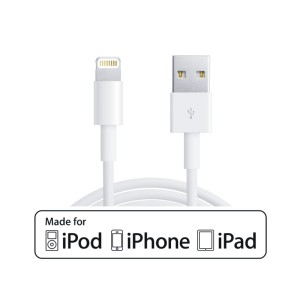 Mcab 1m White Apple Lightning 8-pin to USB Cable for iPhone / iPod / iPad