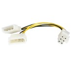 StarTech LP4 to 6 Pin PCI Express Video Card Power Cable Adapter 0.15m