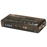 StarTech 4 Port Black USB KVM Switch and Audio