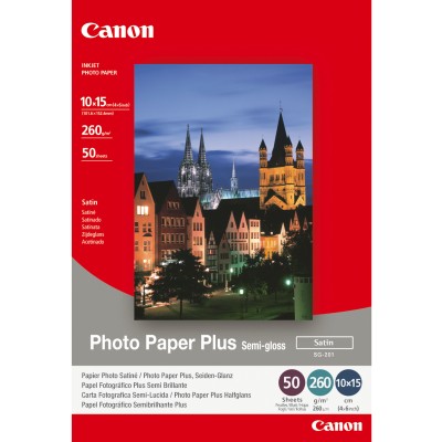 Canon SG-201 Φωτογραφικό Χαρτί Plus A6 (10x15) 260gr/m² για Εκτυπωτές Inkjet 50 Φύλλα