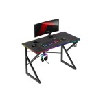 Huzaro Hero 1.7 RGB Γραφείο Gaming Μαύρο με LED