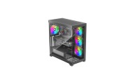 Xilence Xilent Gleam Gaming Midi Tower Κουτί Υπολογιστή με Πλαϊνό Παράθυρο και RGB Φωτισμό Μαύρο