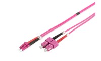 Digitus Καλώδιο Οπτικής Ίνας LC-SC 2m Ροζ 1τμχ
