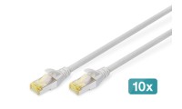 Digitus S/FTP Cat.6a (Gigabit) Καλώδιο Δικτύου Ethernet 0.25m Γκρι 10τμχ
