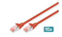 Digitus U/UTP Cat.6 (Gigabit) Καλώδιο Δικτύου Ethernet 0.5m Κόκκινο 10τμχ