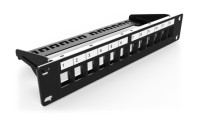 Digitus Patch Panel Keystone για Rack 1U 10 12 Θυρών Μαύρο