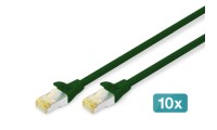 Digitus S/FTP Cat.6a (Gigabit) Καλώδιο Δικτύου Ethernet 0.5m Πράσινο 10τμχ