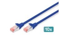 Digitus S/FTP Cat.6 (Gigabit) Καλώδιο Δικτύου Ethernet 1m Μπλε 10τμχ
