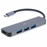 Gembird USB-C Docking Station με HDMI 4K Γκρι (A-CM-COMBO2-01)