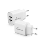 MediaRange Φορτιστής Χωρίς Καλώδιο με 2 Θύρες USB-A 12W Λευκός