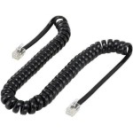 Powertech Σπιράλ Τηλεφωνικό Καλώδιο RJ10 4P4C 5m Μαύρο (CAB-T015)