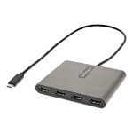 StarTech Adapter USB-C to 4 HDMI Γκρι (USBC2HD4)