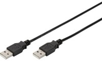 Digitus USB 2.0 Cable USB-A male - USB-A male Μαύρο 1m (AK-300101-010-S)