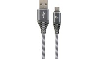 Gembird Braided USB 2.0 Cable USB-C male - USB-A Γκρι 2m CC-USB2B-AMCM-2M-WB2