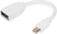 Digitus Μετατροπέας mini DisplayPort male σε DisplayPort female Λευκό 1τμχ DB-340405-001-W