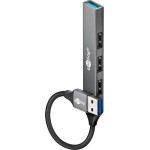 Goobay Hub 4 Θυρών USB 3.2 με σύνδεση USB-A Γκρι