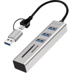 LogiLink UA0445 USB 3.0 Hub 3 θυρών με Card Reader Γκρι