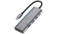 MediaRange USB-C Docking Station με HDMI 4K PD και σύνδεση 2 Οθονών Ασημί (MRCS511)