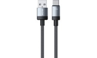 WK Braided Καλ΄ώδιο  USB-C to USB-A 1m Black