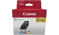 Canon CLI-526 Γνήσιο Πακέτο 3 Μελανιών Εκτυπωτή InkJet Κίτρινο / Κυανό / Ματζέντα (4541B019)
