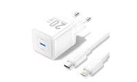 Vention Φορτιστής GaN USB-C 20W QC3.0 με Καλώδιο USB-C to Lightning White