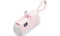 Vention Power Bank 4800mAh USB-C 22.5W με Ενσωματωμένο Καλώδιο USB-C Pink