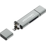Vention Card Reader USB 2.0 Type-C για SD/microSD Γκρι