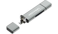 Vention Card Reader USB 2.0 Type-C για SD/microSD Γκρι