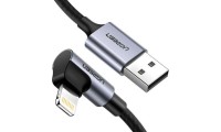 Ugreen Angle (90°) / Braided USB to Lightning Cable Μαύρο 1m (60521)