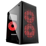 Gembird Fornax 950R Gaming Midi Tower Κουτί Υπολογιστή με Πλαϊνό Παράθυρο Red