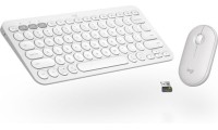 Logitech Pebble 2 Ασύρματο Σετ Πληκτρολόγιο & Ποντίκι Αγγλικό US Λευκό