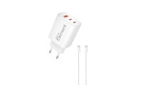 Element Φορτιστής GaN USB-A/ 2xUSB-C με Καλώδιο USB-C 65W Λευκό