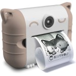 Kidywolf Compact Φωτογραφική Μηχανή 8MP με Οθόνη 2.4" Θερμικής Εκτύπωσης Καφέ