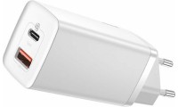 Baseus Φορτιστής Χωρίς Καλώδιο GaN με Θύρα USB-A και Θύρα USB-C 65W Quick Charge 3.0 Λευκός (GaN2 Lite)