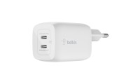 Belkin Φορτιστής με 2 Θύρες USB-C και Καλώδιο USB-C 65W Power Delivery Λευκός (WCH013VF2MWH-B6)
