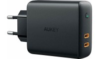 Aukey Φορτιστής Χωρίς Καλώδιο με 2 Θύρες USB-C 63W Power Delivery Μαύρος (PA-D5)