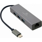 Gembird A-CMU3-LAN-01 USB 3.1 Hub 3 Θυρών με σύνδεση USB-C / Ethernet