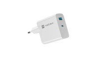 Natec Ribera Φορτιστής GaN USB-A/ USB-C 65W Λευκό