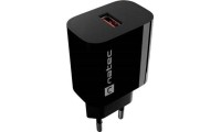 Natec Ribera Φορτιστής USB-A 18W QC3.0 Μαύρο