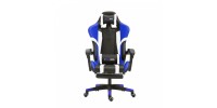 Herzberg HG-8083 Καρέκλα Gaming Δερματίνης με Υποπόδιο Μπλε