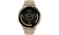 Garmin Venu 3S Stainless Steel 41mm Αδιάβροχο Smartwatch με Παλμογράφο (Soft Gold Stainless Steel Bezel with French Gray Case and Leather Band)