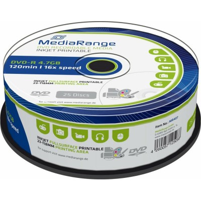 MediaRange DVD-R Printable 4.7GB 25 pieces