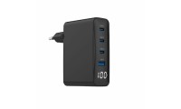 Gembird Φορτιστής Χωρίς Καλώδιο GaN με Θύρα USB-A και 3 Θύρες USB-C 100W Power Delivery Μαύρος (TA-UC-PDQC100LCD-01-BK)