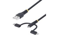 StarTech Regular USB to Lightning / Type-C / micro USB Cable Μαύρο 1m