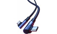 Ugreen Angle (90°) / Braided USB 2.0 Cable USB-C male - USB-C male 100W Μωβ 2m