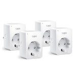 TP-LINK Tapo P110 4-Pack Smart Μονόπριζο με Διακόπτη Λευκό