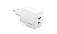 Aqiila Φορτιστής Χωρίς Καλώδιο GaN με 2 Θύρες USB-C 45W Power Delivery Λευκός (Chargebird W2)